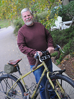 Brian Youngberg Gardener's Supply employee, Brian Youngberg, with his road bike.